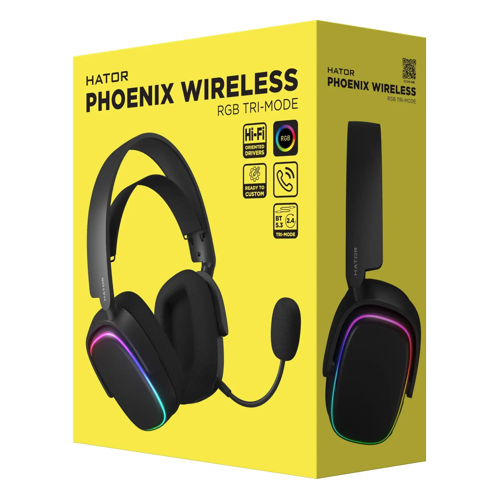 Гарнитура Hator Phoenix Wireless RGB Tri-mode Black (HTA-870) UA