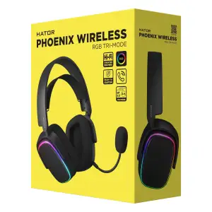 Гарнитура Hator Phoenix Wireless RGB Tri-mode Black (HTA-870) UA