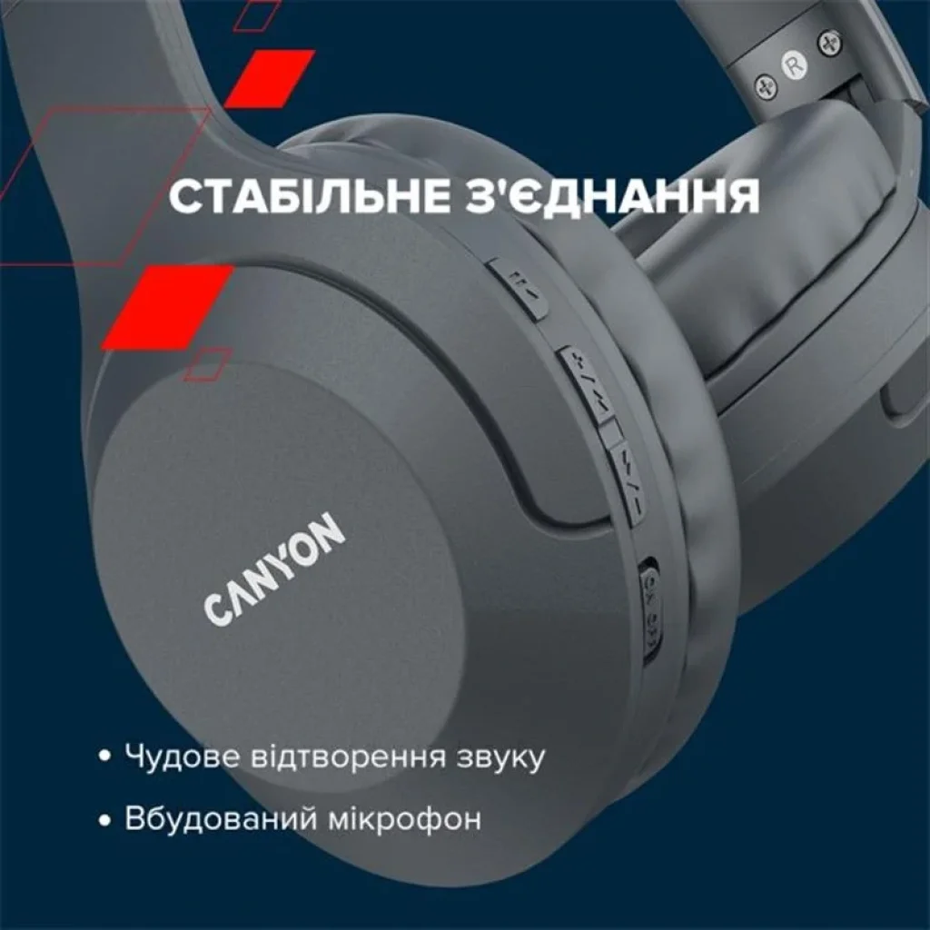 Bluetooth-гарнітура Canyon BTHS-3 Dark grey (CNS-CBTHS3DG) UA