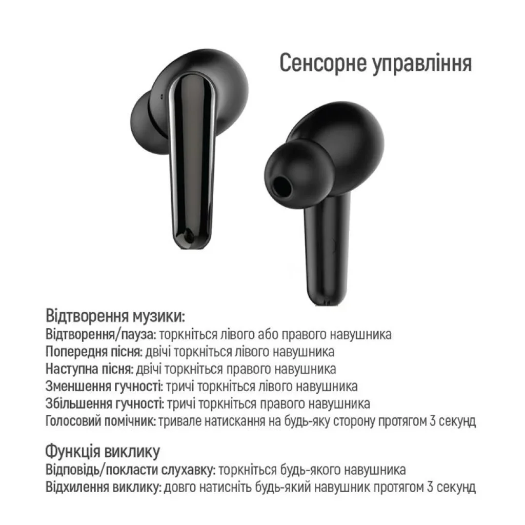 Bluetooth-гарнитура СolorWay TWS-3 Earbuds Black (CW-TWS3BK) UA