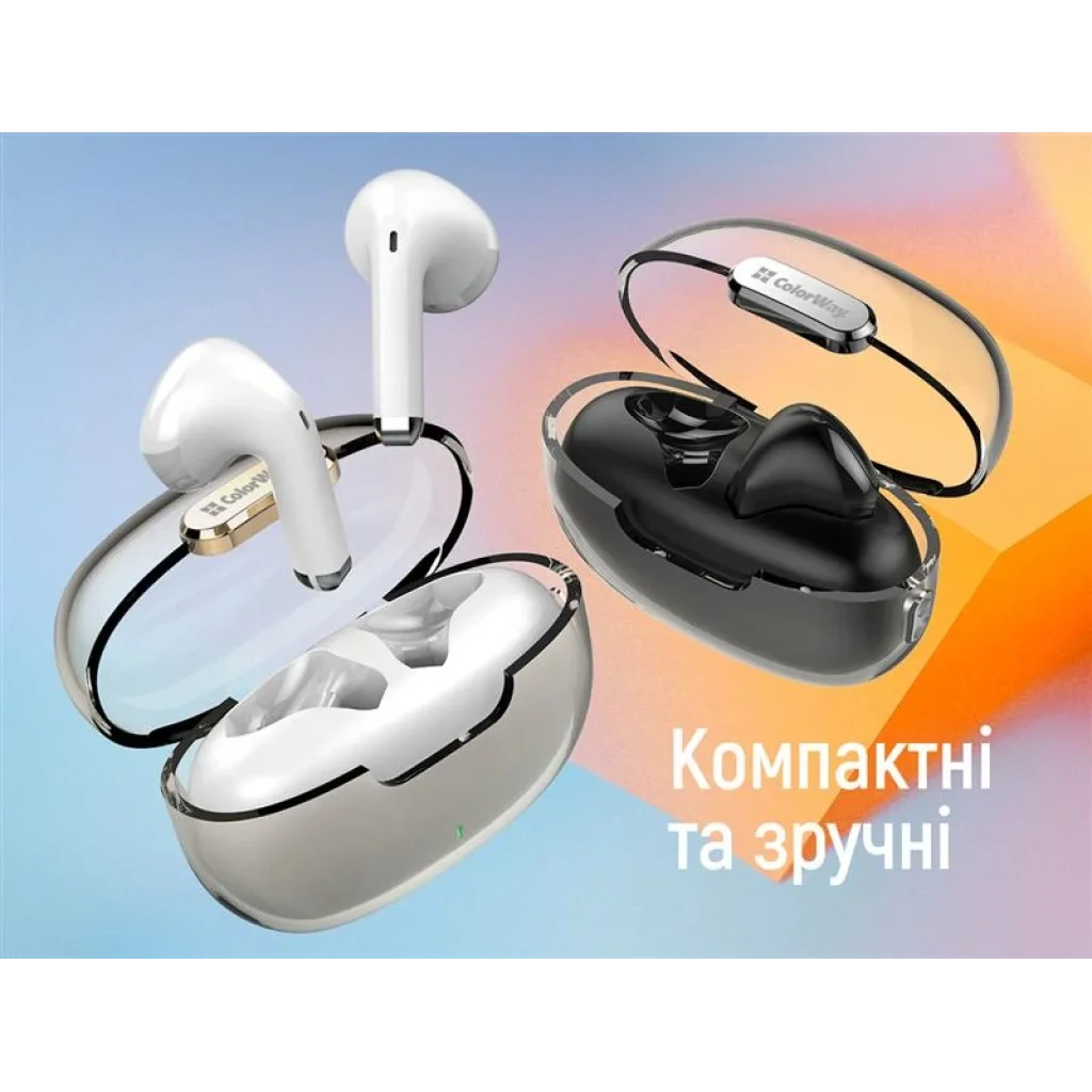 Bluetooth-гарнитура СolorWay Slim TWS-2 Earbuds Black (CW-TWS2BK) UA