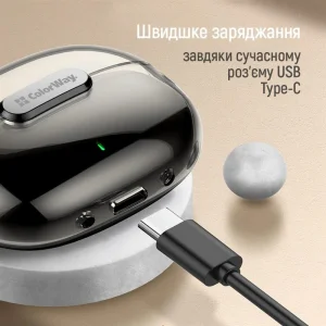 Bluetooth-гарнитура СolorWay Slim TWS-2 Earbuds Black (CW-TWS2BK) UA