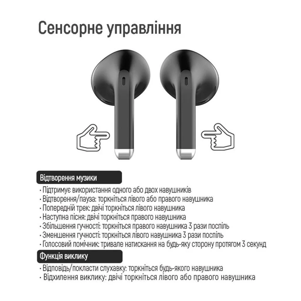 Bluetooth-гарнитура СolorWay Slim TWS-2 Earbuds Black (CW-TWS2BK) UA
