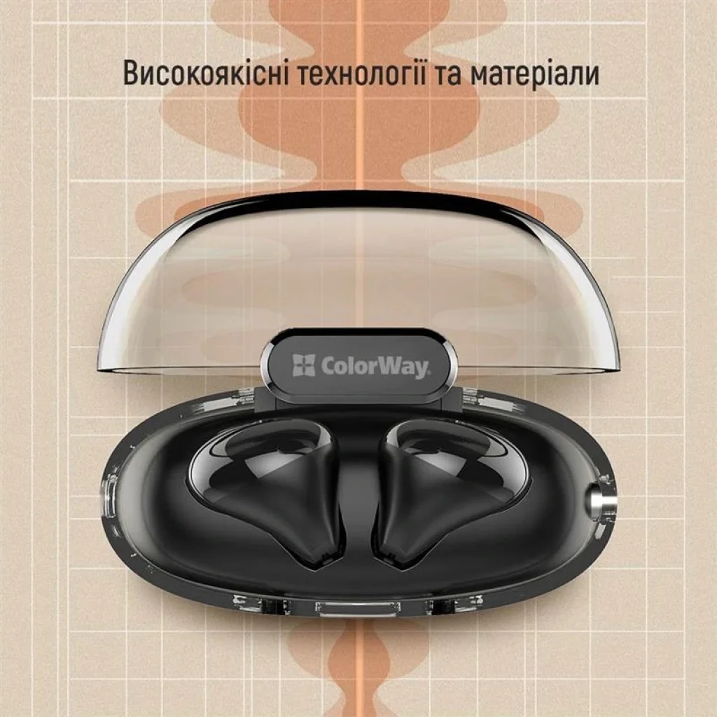 Bluetooth-гарнитура СolorWay Slim TWS-2 Earbuds Black (CW-TWS2BK) UA