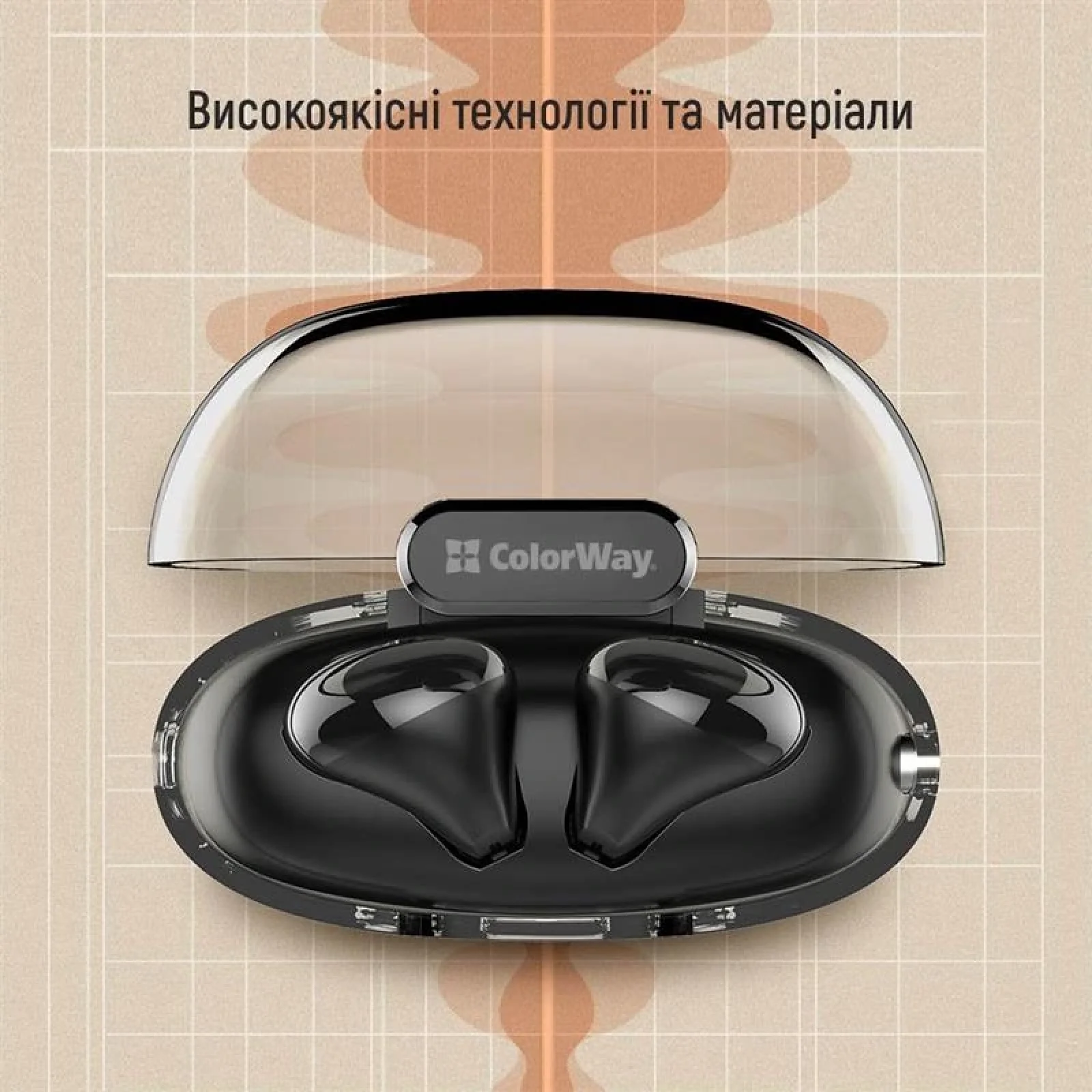 Bluetooth-гарнітура СolorWay Slim TWS-2 Earbuds Black (CW-TWS2BK) UA