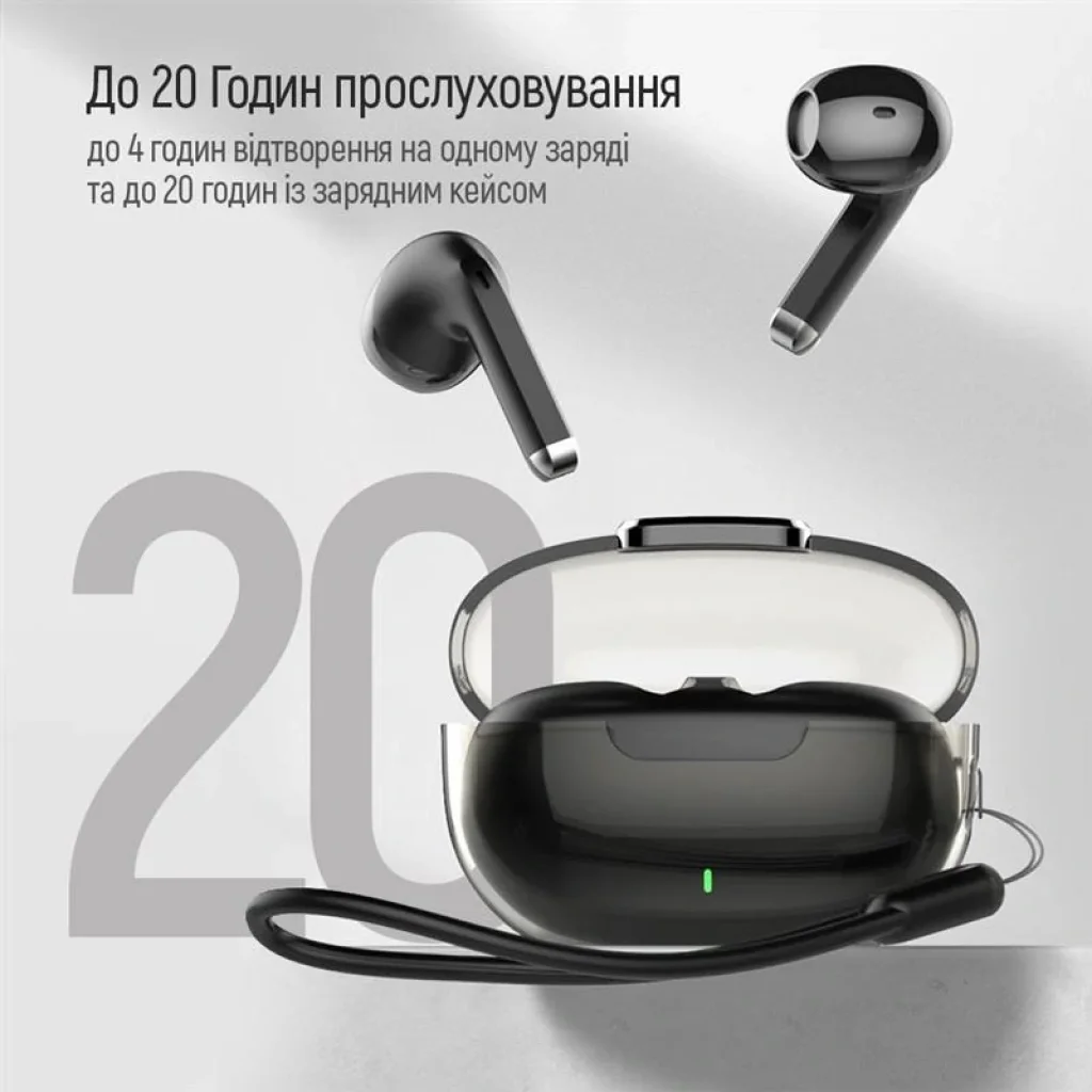 Bluetooth-гарнитура СolorWay Slim TWS-2 Earbuds Black (CW-TWS2BK) UA