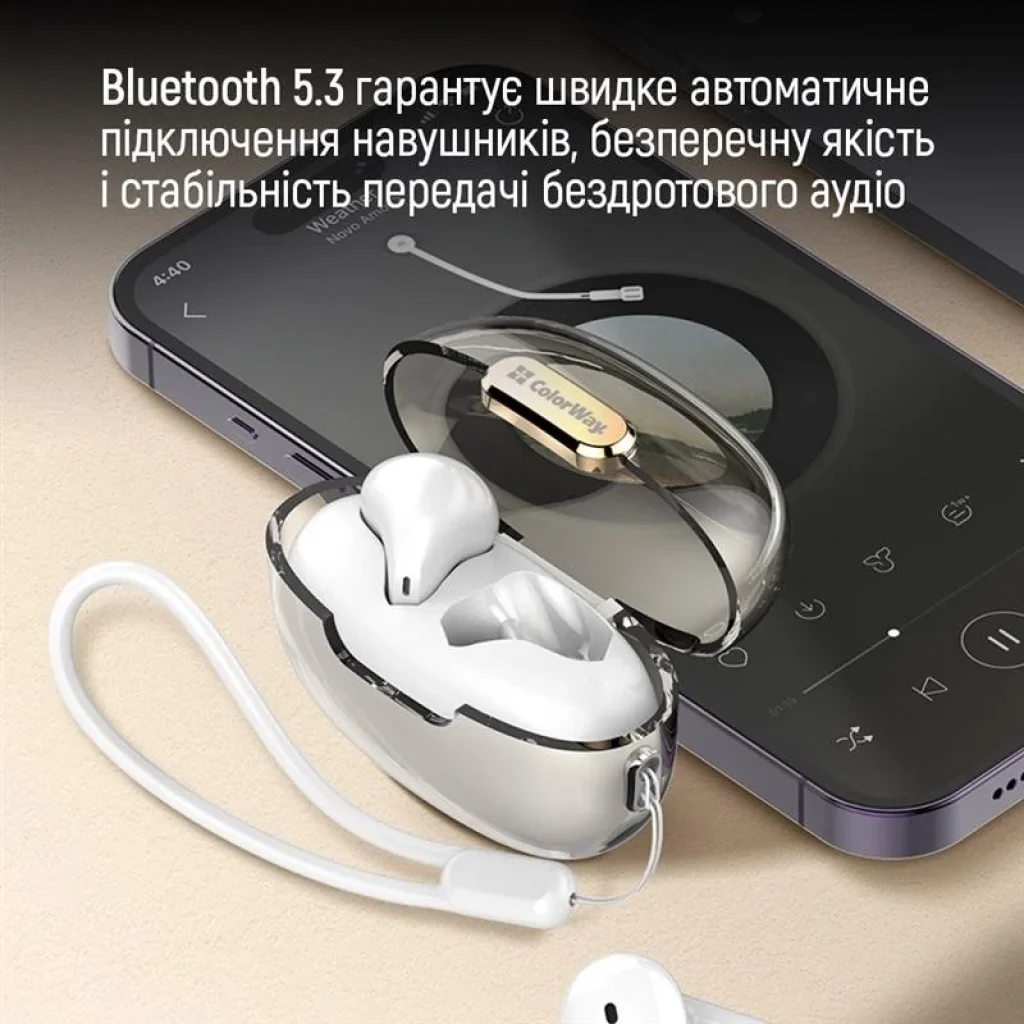 Bluetooth-гарнітура СolorWay Slim TWS-2 Earbuds White (CW-TWS2WT) UA