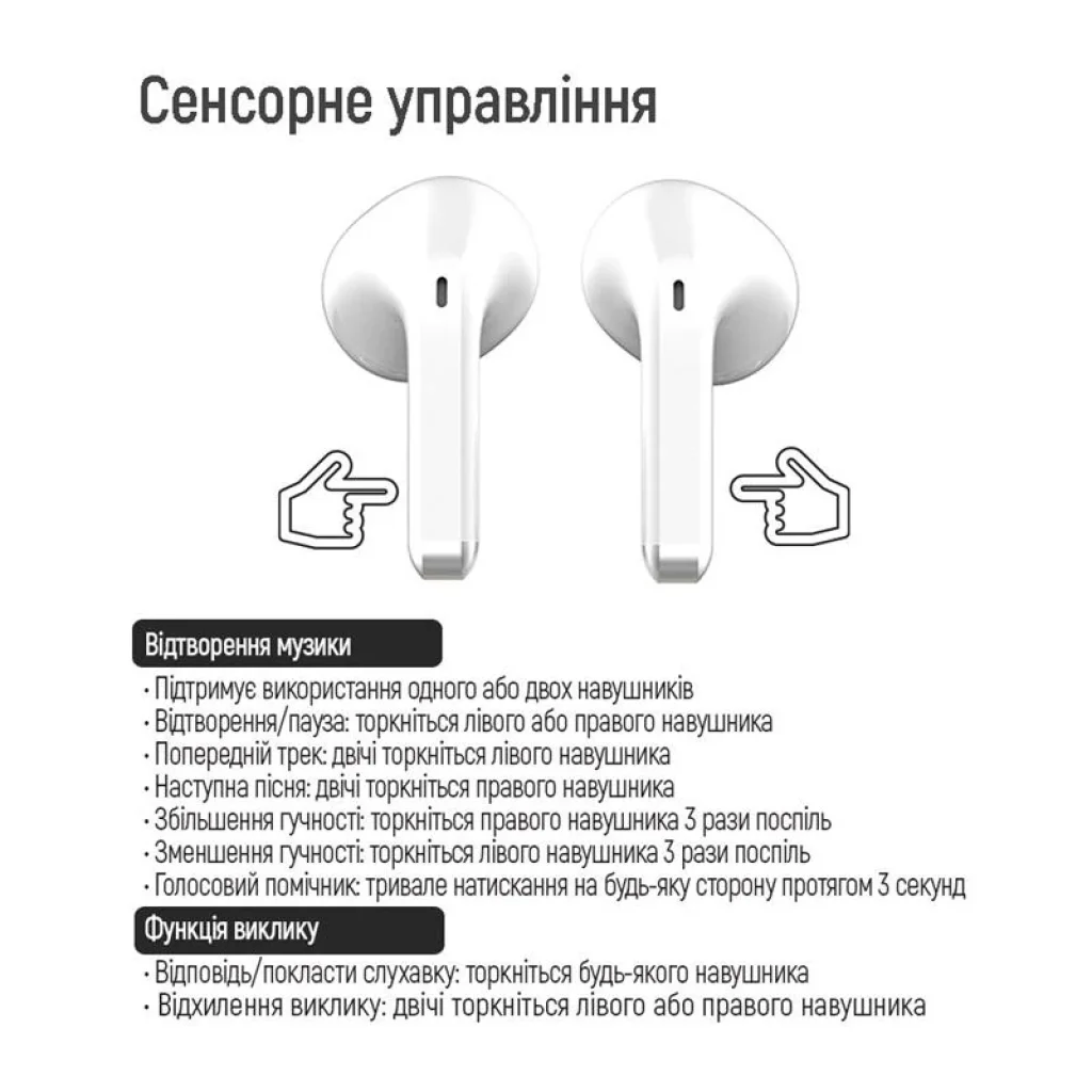Bluetooth-гарнітура СolorWay Slim TWS-2 Earbuds White (CW-TWS2WT) UA