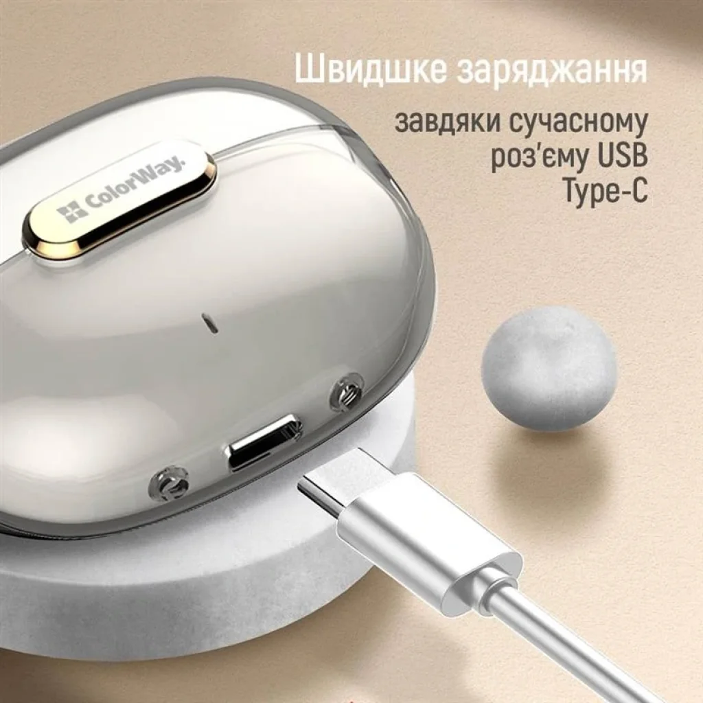 Bluetooth-гарнітура СolorWay Slim TWS-2 Earbuds White (CW-TWS2WT) UA