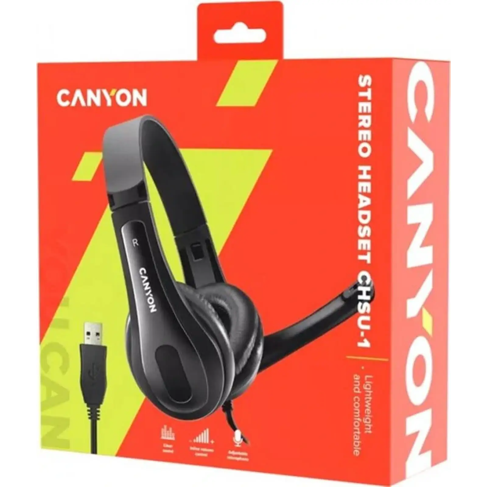 Гарнитура Canyon CHSU-1 USB Black (CNS-CHSU1B) UA