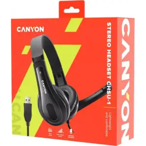 Гарнитура Canyon CHSU-1 USB Black (CNS-CHSU1B) UA