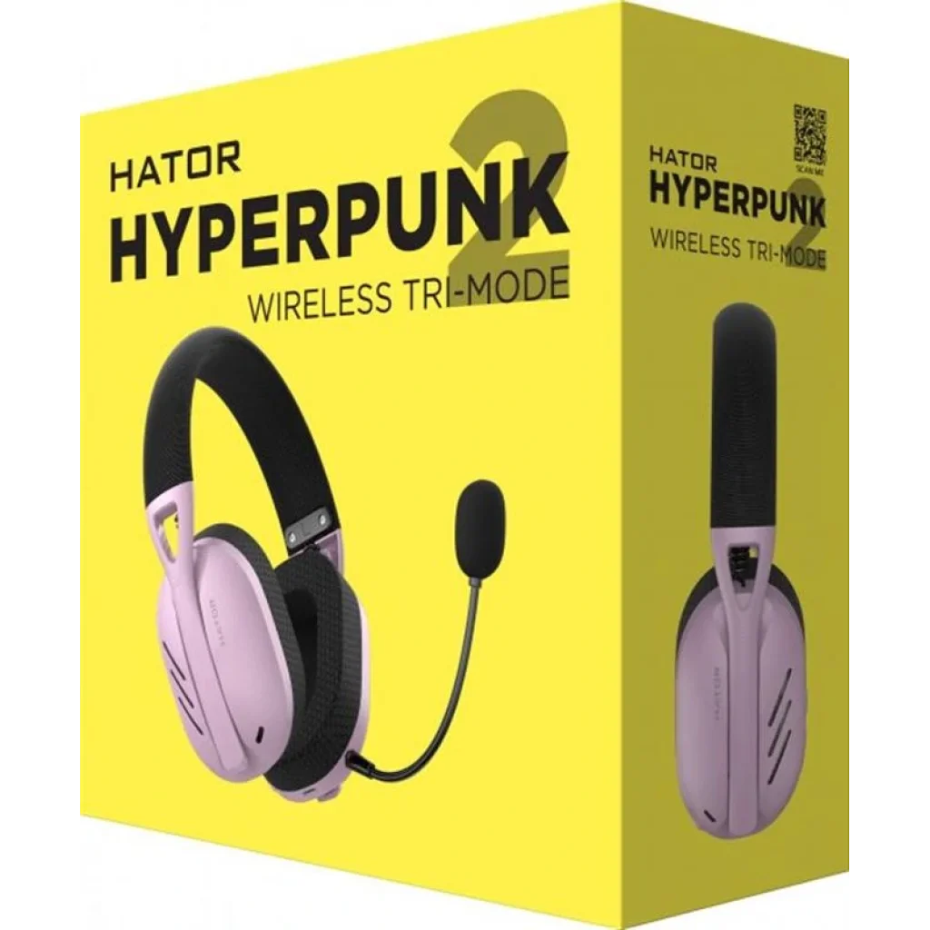 Bluetooth-гарнітура Hator Hyperpunk 2 Wireless Tri-mode Black/Lilac (HTA-859) UA