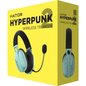 Bluetooth-гарнітура Hator Hyperpunk 2 Wireless Tri-mode Black/Mint (HTA-858) UA