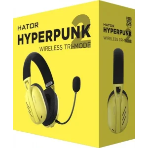 Bluetooth-гарнітура Hator Hyperpunk 2 Wireless Tri-mode Black/Yellow (HTA-857) UA