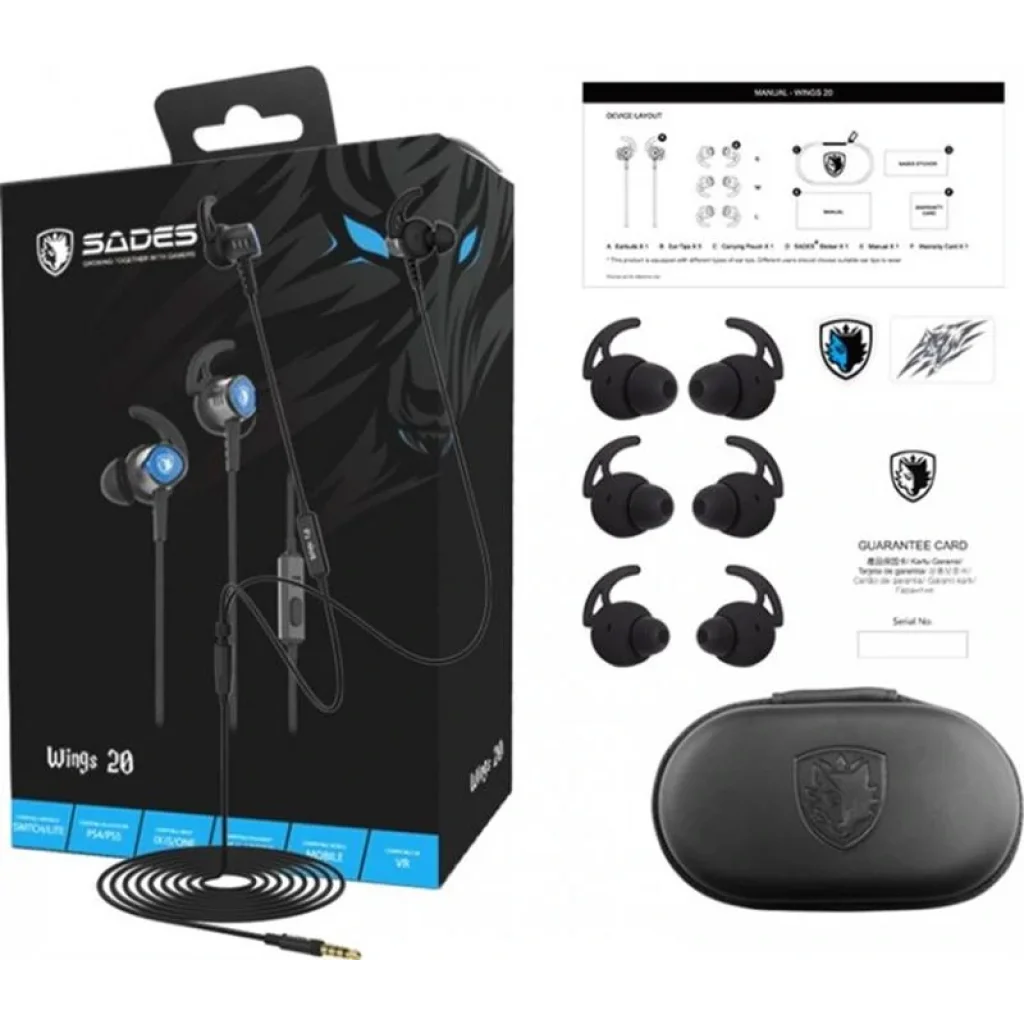 Гарнитура Sades SA-606 Wings 20 Black/Blue (sa606blj) UA