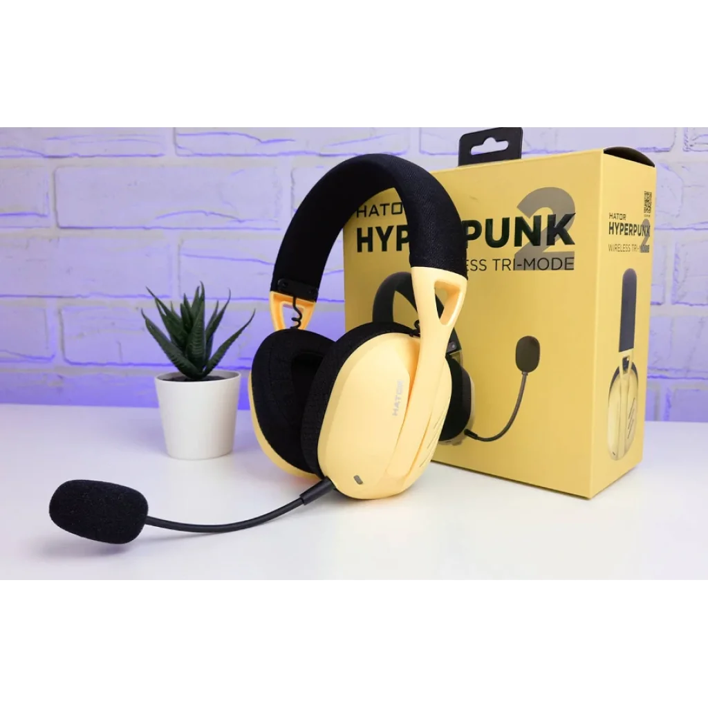 Bluetooth-гарнітура Hator Hyperpunk 2 Wireless Tri-mode Black/Yellow (HTA-857) UA