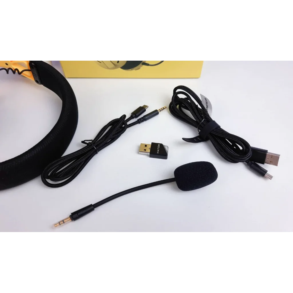 Bluetooth-гарнітура Hator Hyperpunk 2 Wireless Tri-mode Black/Yellow (HTA-857) UA