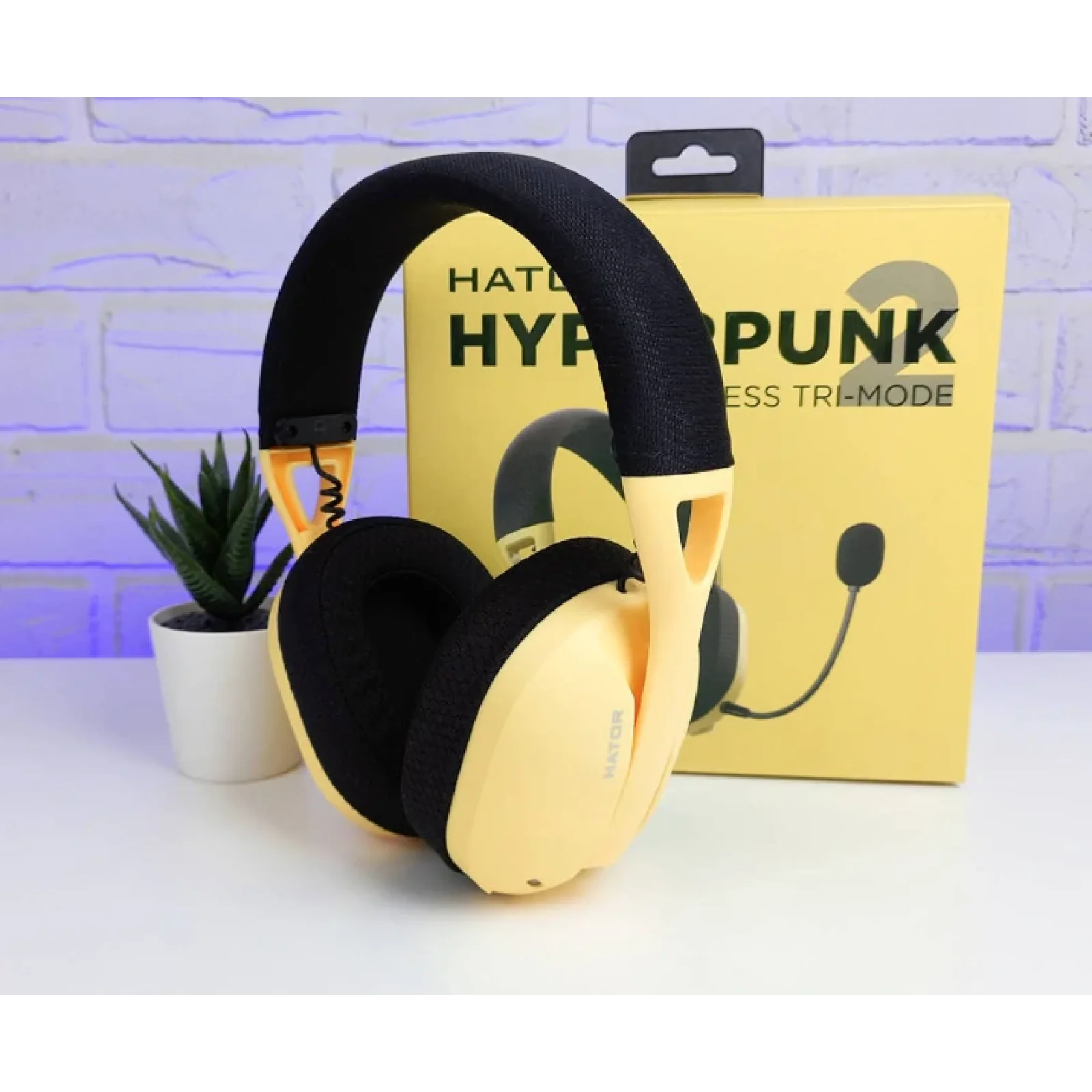 Bluetooth-гарнітура Hator Hyperpunk 2 Wireless Tri-mode Black/Yellow (HTA-857) UA