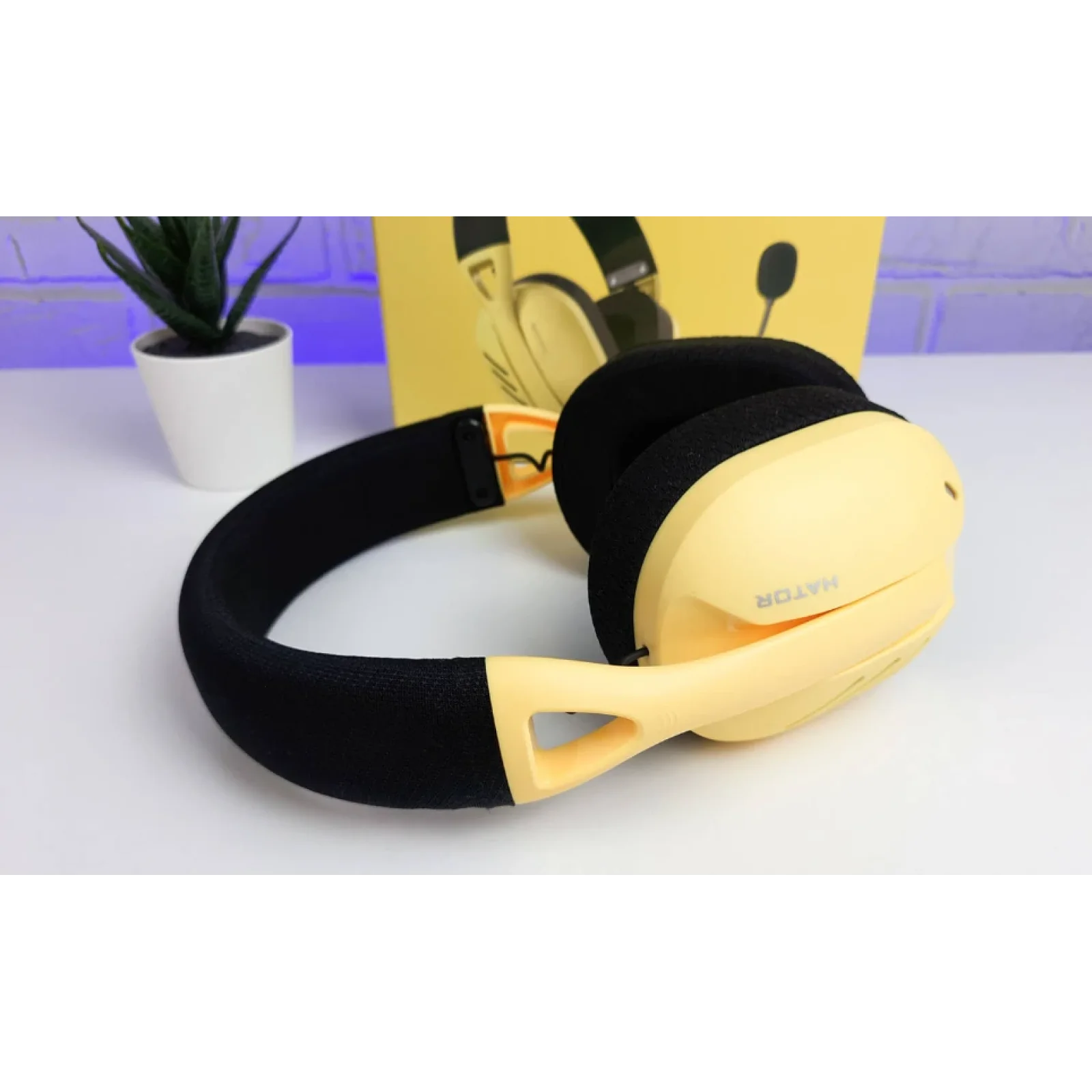 Bluetooth-гарнітура Hator Hyperpunk 2 Wireless Tri-mode Black/Yellow (HTA-857) UA