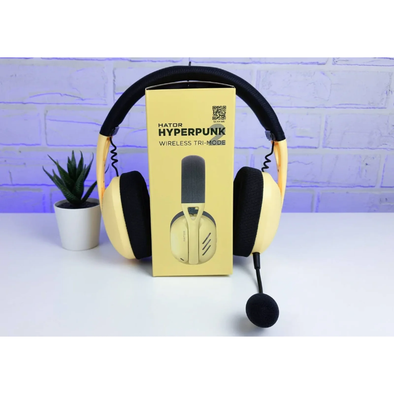 Bluetooth-гарнітура Hator Hyperpunk 2 Wireless Tri-mode Black/Yellow (HTA-857) UA