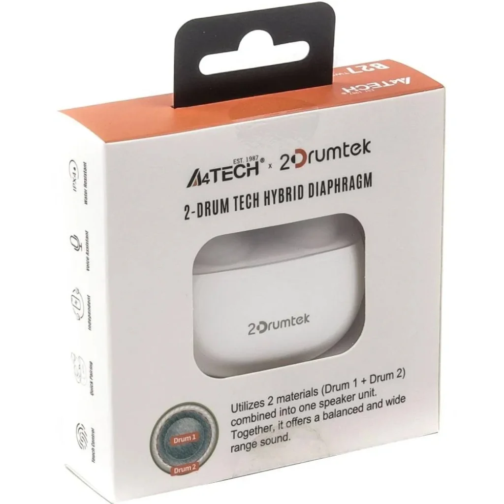 Bluetooth-гарнітура A4Tech B27 Grayish White, B27 (Grayish White) UA