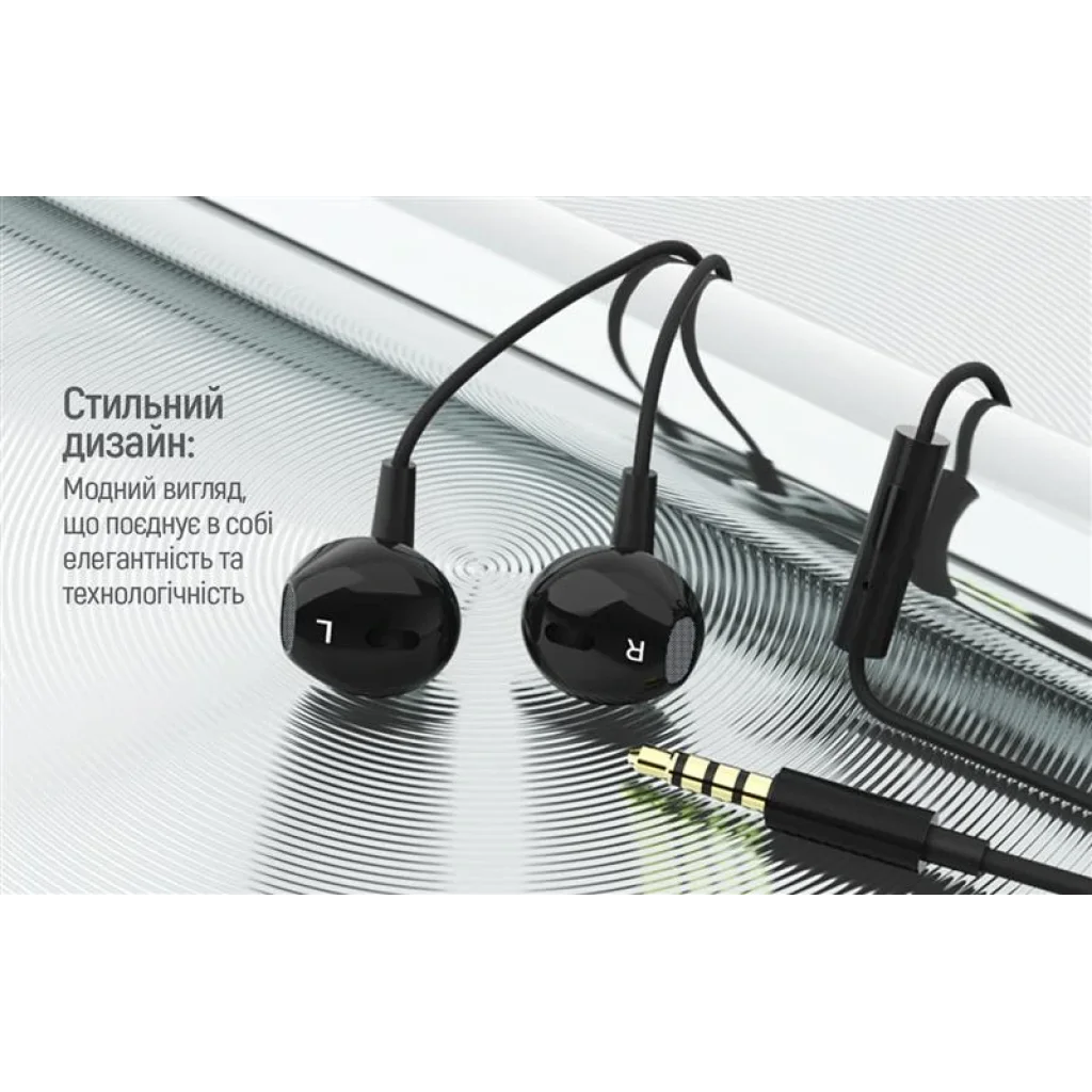 Гарнитура ColorWay Slim 3.5 mm Wired Earphone Blast 1 Black (CW-WD01BK) UA
