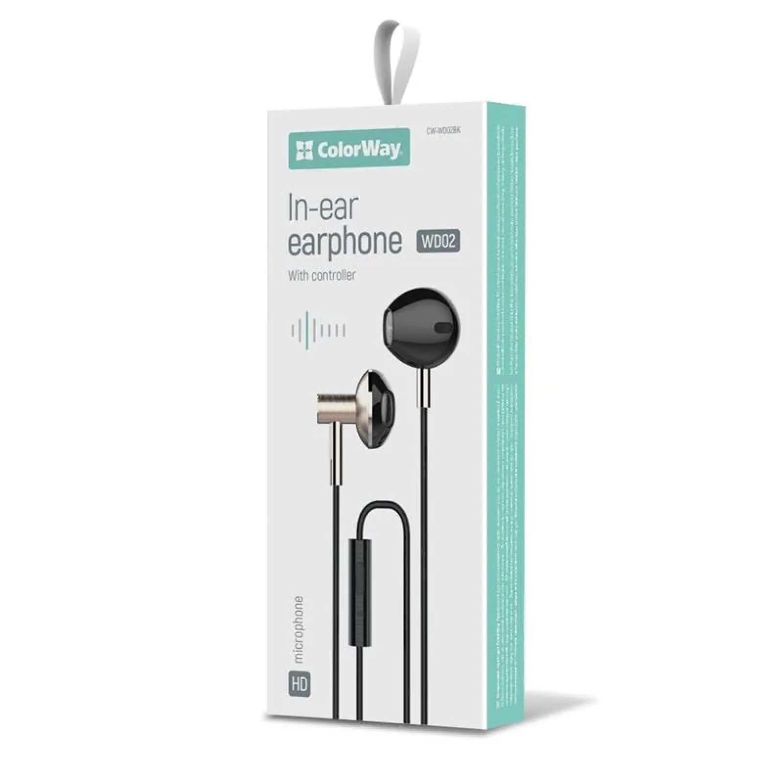 Гарнитура ColorWay Slim 3.5 mm Wired Earphone Blast 2 Black (CW-WD02BK) UA