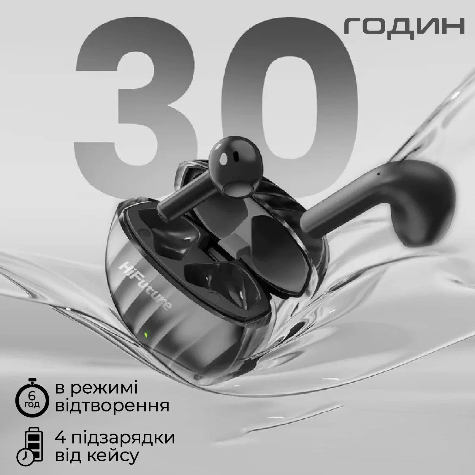 Bluetooth-гарнитура HiFuture FlyBuds3 Black (flybuds3.black) UA