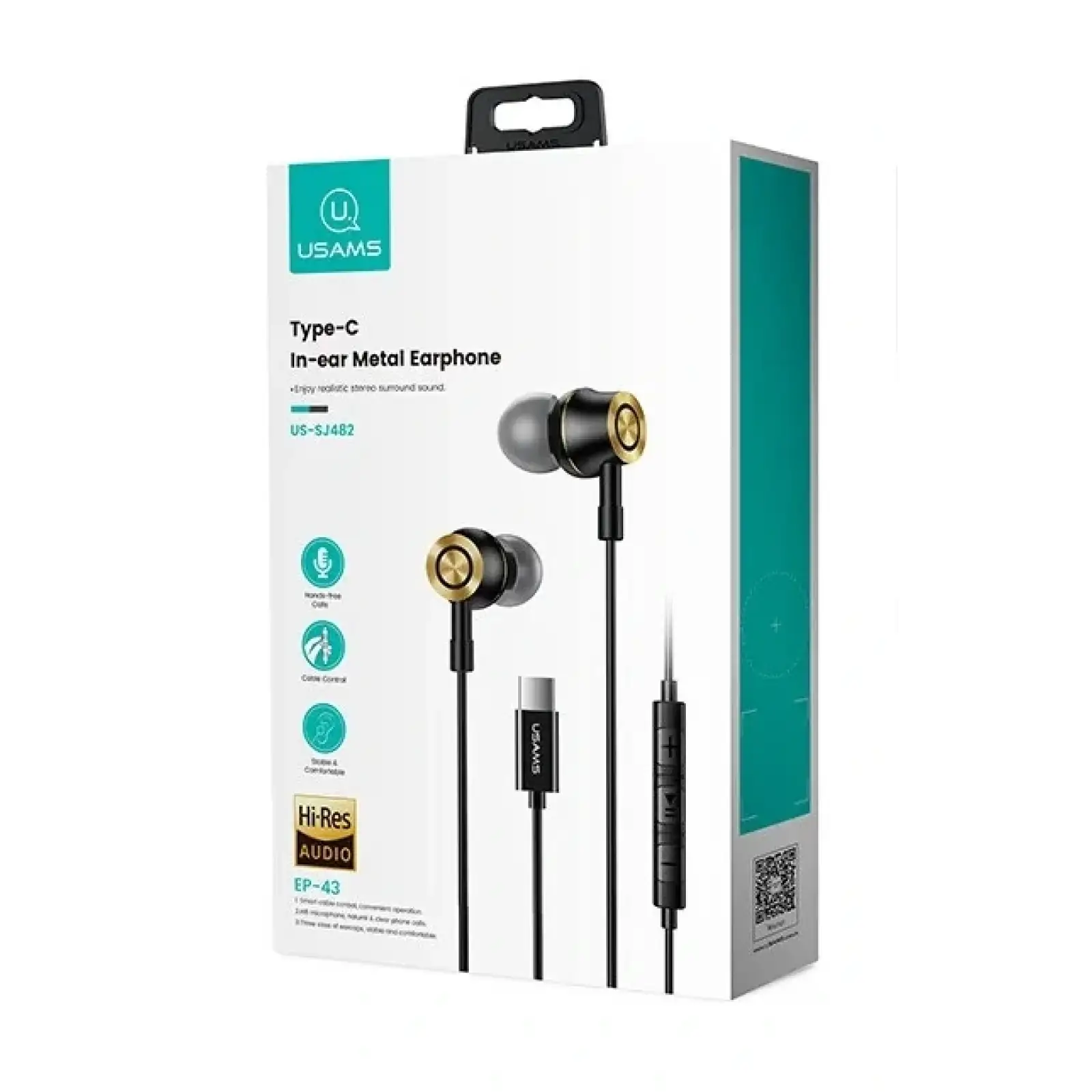 Гарнитура Usams EP-43 USB-C Black (HSEP4301) UA