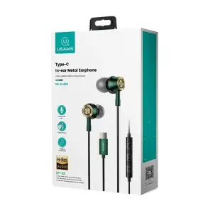 Гарнитура Usams EP-43 USB-C Dark Green (HSEP4302) UA