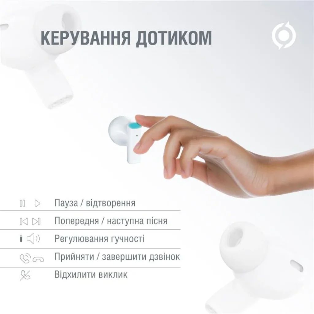 Bluetooth-гарнітура Piko TWS-HalfMoon White (1283126583391) UA