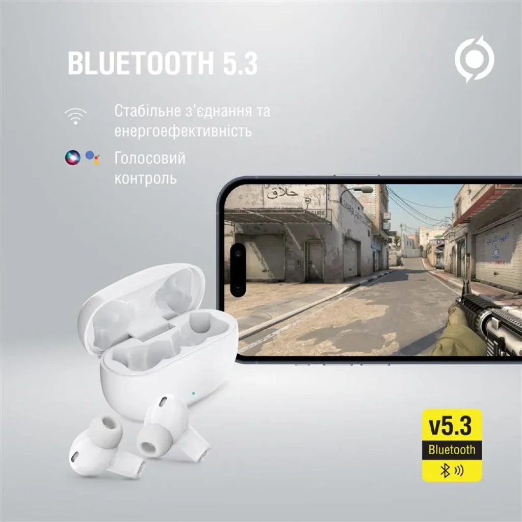 Bluetooth-гарнітура Piko TWS-HalfMoon White (1283126583391) UA