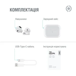 Bluetooth-гарнітура Piko TWS-MiniJack White (1283126583407) UA