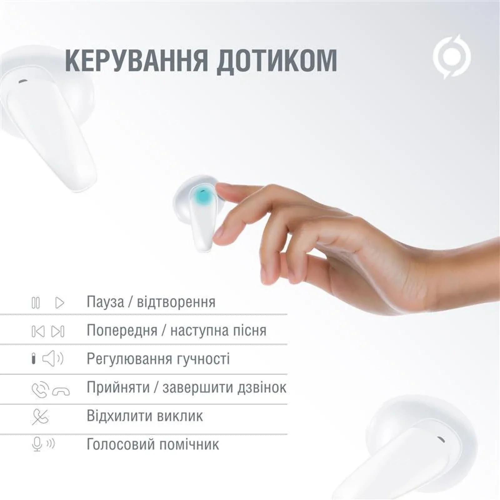 Bluetooth-гарнітура Piko TWS-MiniJoy White (1283126583421) UA