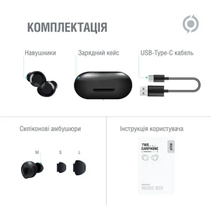 Bluetooth-гарнітура Piko TWS-MusicBox Black (1283126583414) UA