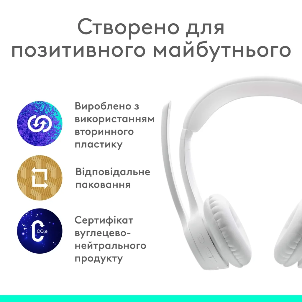 Bluetooth-гарнитура Logitech Zone 300 Wireless Off-White (981-001417) UA