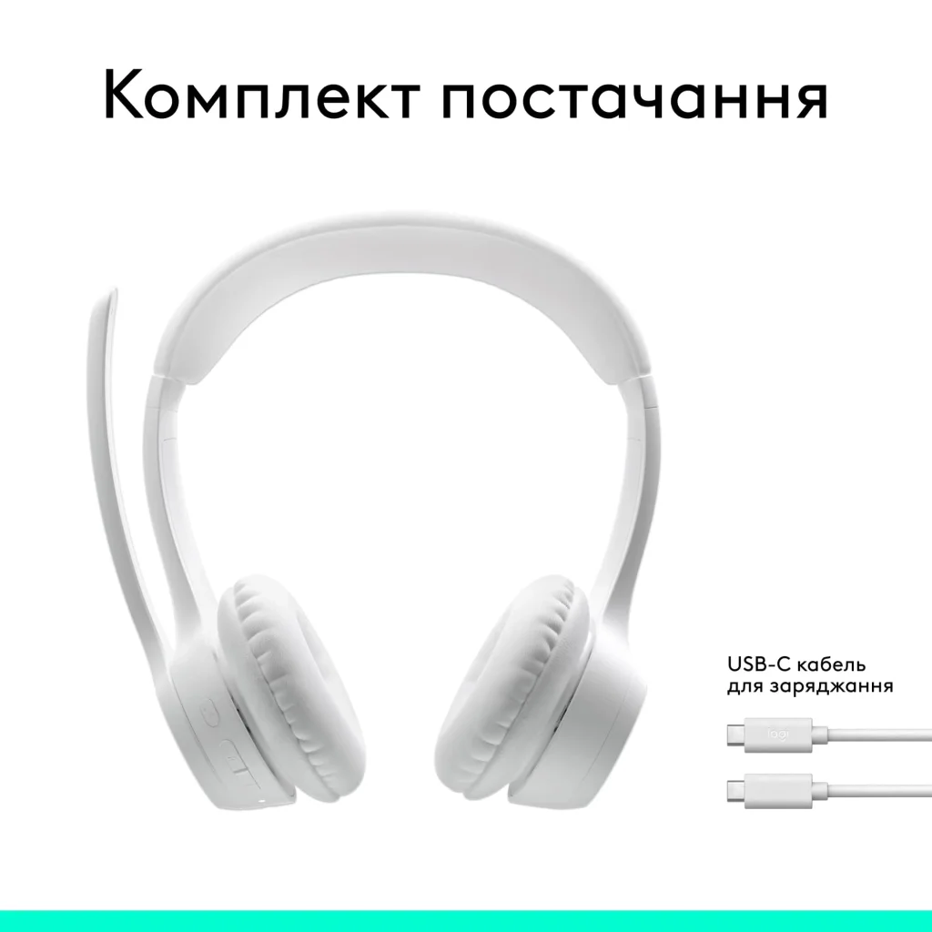 Bluetooth-гарнитура Logitech Zone 300 Wireless Off-White (981-001417) UA