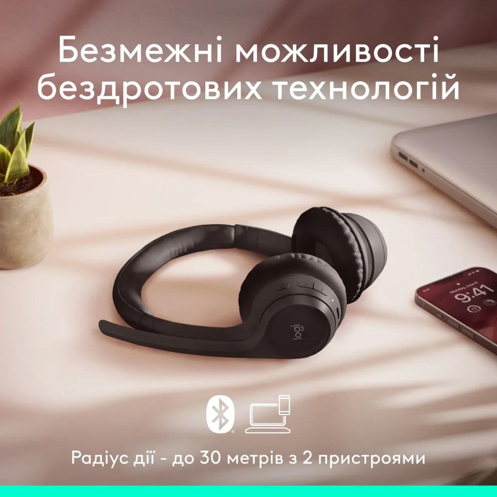 Bluetooth-гарнитура Logitech Zone 300 Wireless Black (981-001407) UA