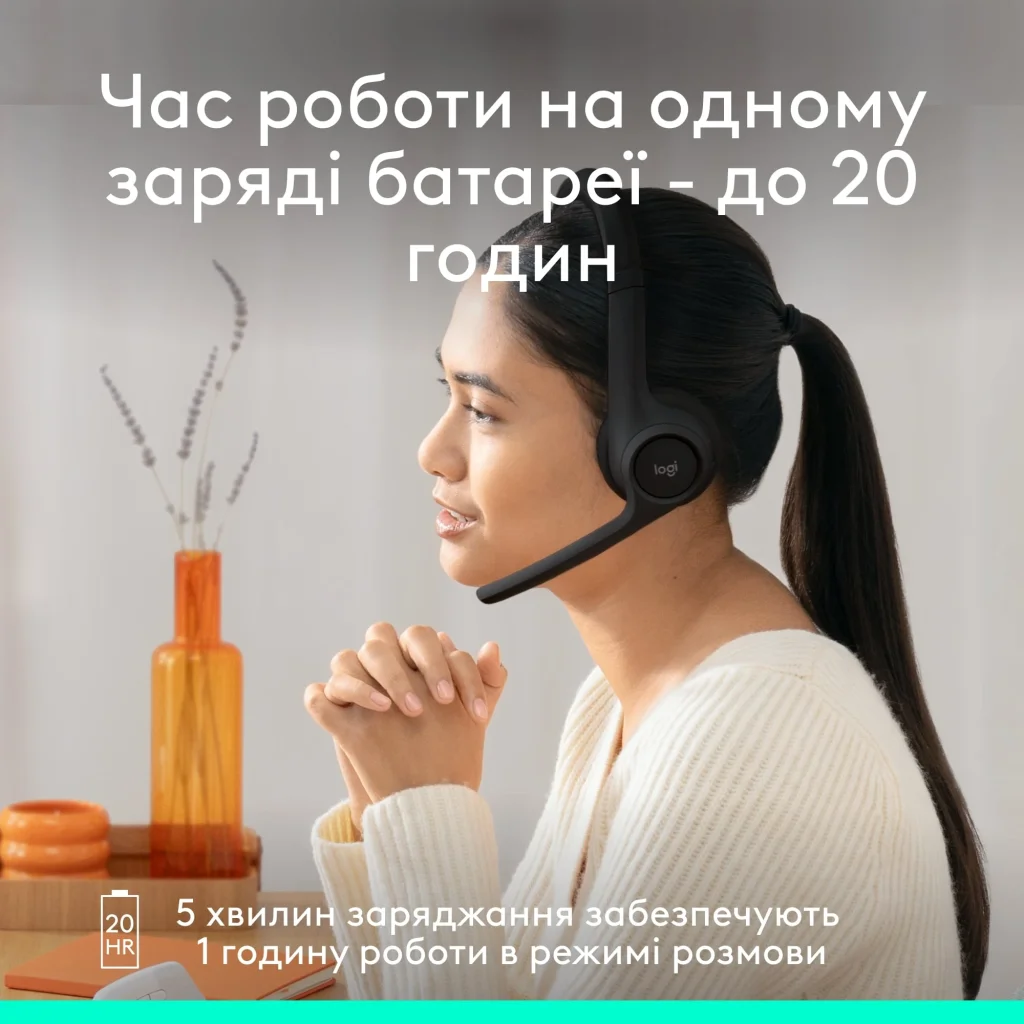 Bluetooth-гарнитура Logitech Zone 300 Wireless Black (981-001407) UA