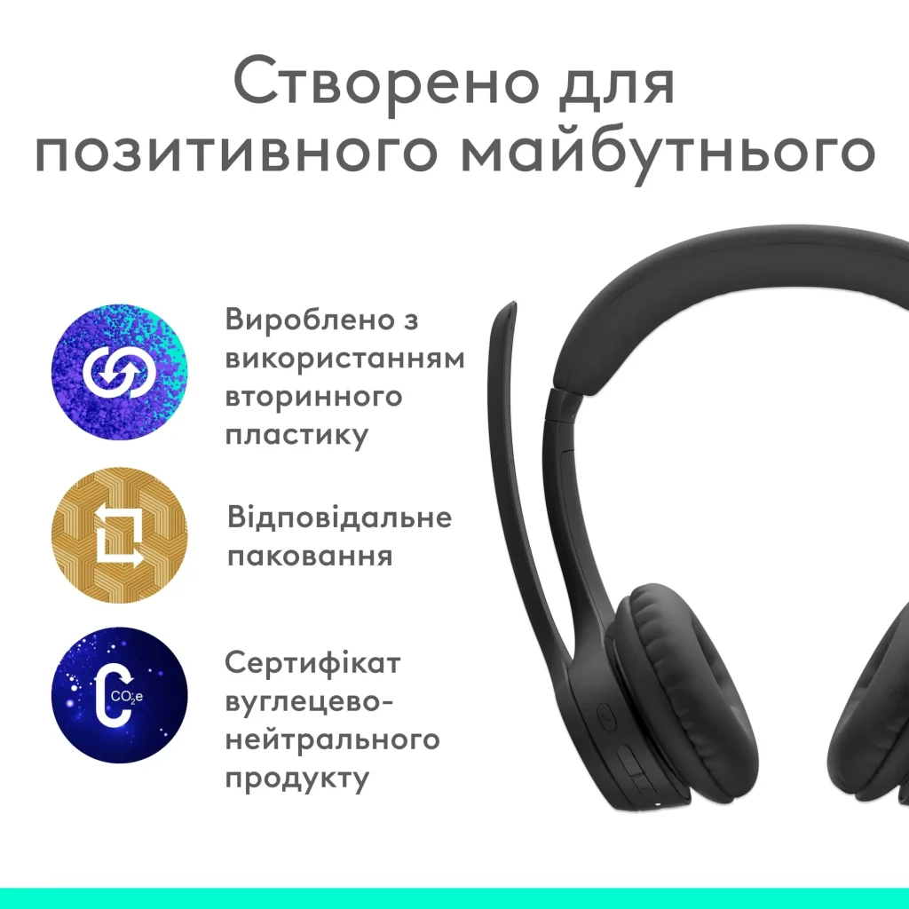 Bluetooth-гарнитура Logitech Zone 300 Wireless Black (981-001407) UA
