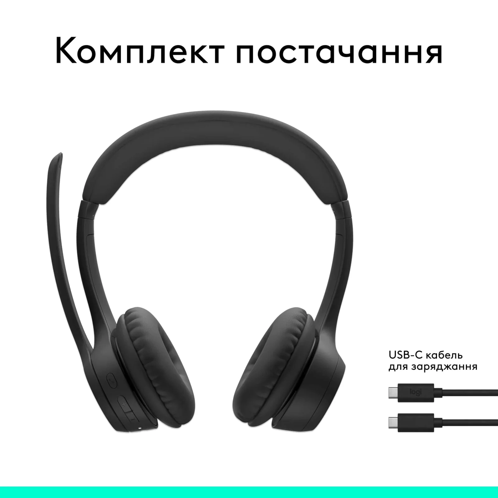 Bluetooth-гарнитура Logitech Zone 300 Wireless Black (981-001407) UA