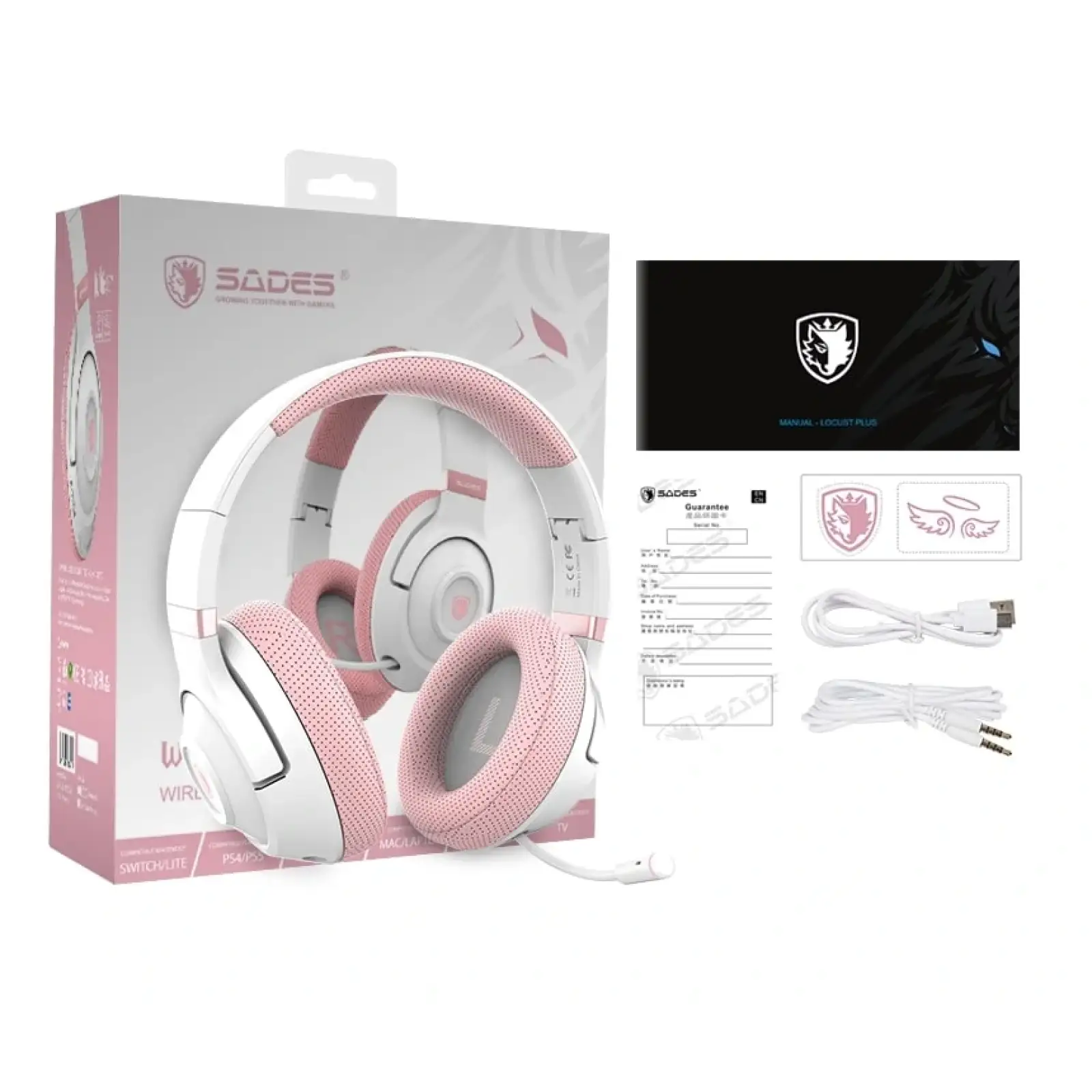 Bluetooth-гарнітура Sades SA-205 Whisper White/Pink (sa205whp) UA