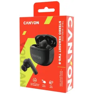 Bluetooth-гарнитура Canyon TWS-8 ENC Black (CNS-TWS8B) UA