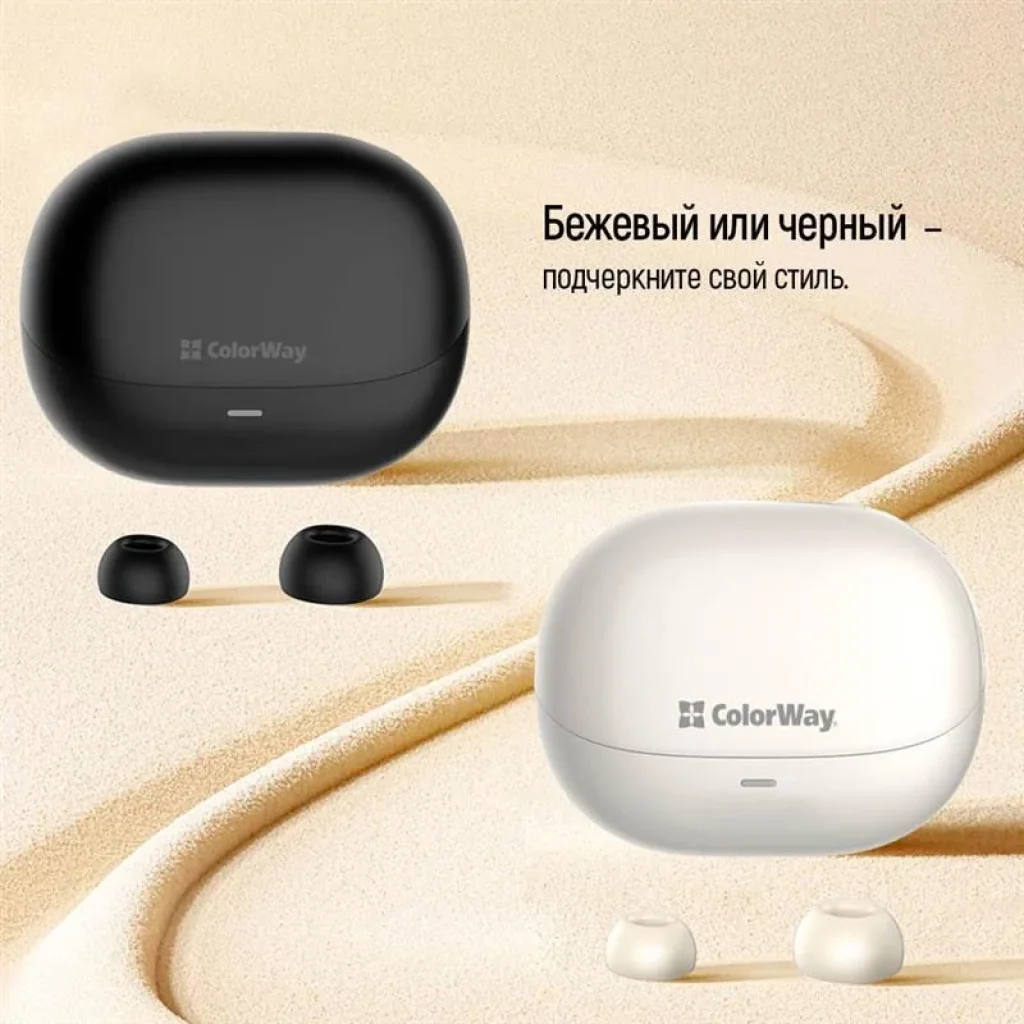Bluetooth-гарнитура СolorWay Slim TWS-1 Earbuds Long Life Black (CW-TWS1BK1) UA