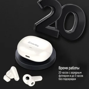 Bluetooth-гарнитура СolorWay Slim TWS-1 Earbuds Long Life Black (CW-TWS1BK1) UA