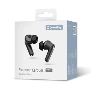 Bluetooth-гарнитура СolorWay Slim TWS-1 Earbuds Long Life Black (CW-TWS1BK1) UA