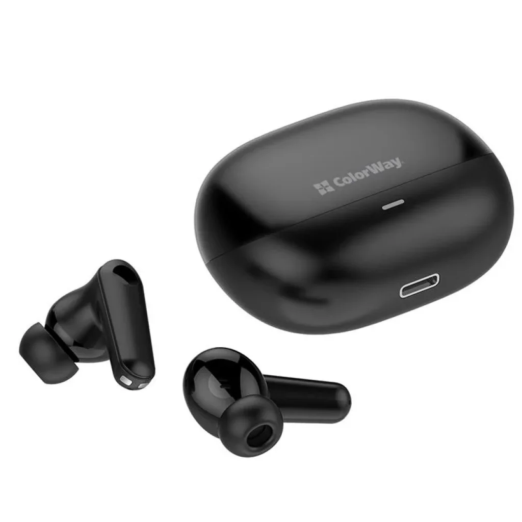 Bluetooth-гарнитура СolorWay Slim TWS-1 Earbuds Long Life Black (CW-TWS1BK1) UA