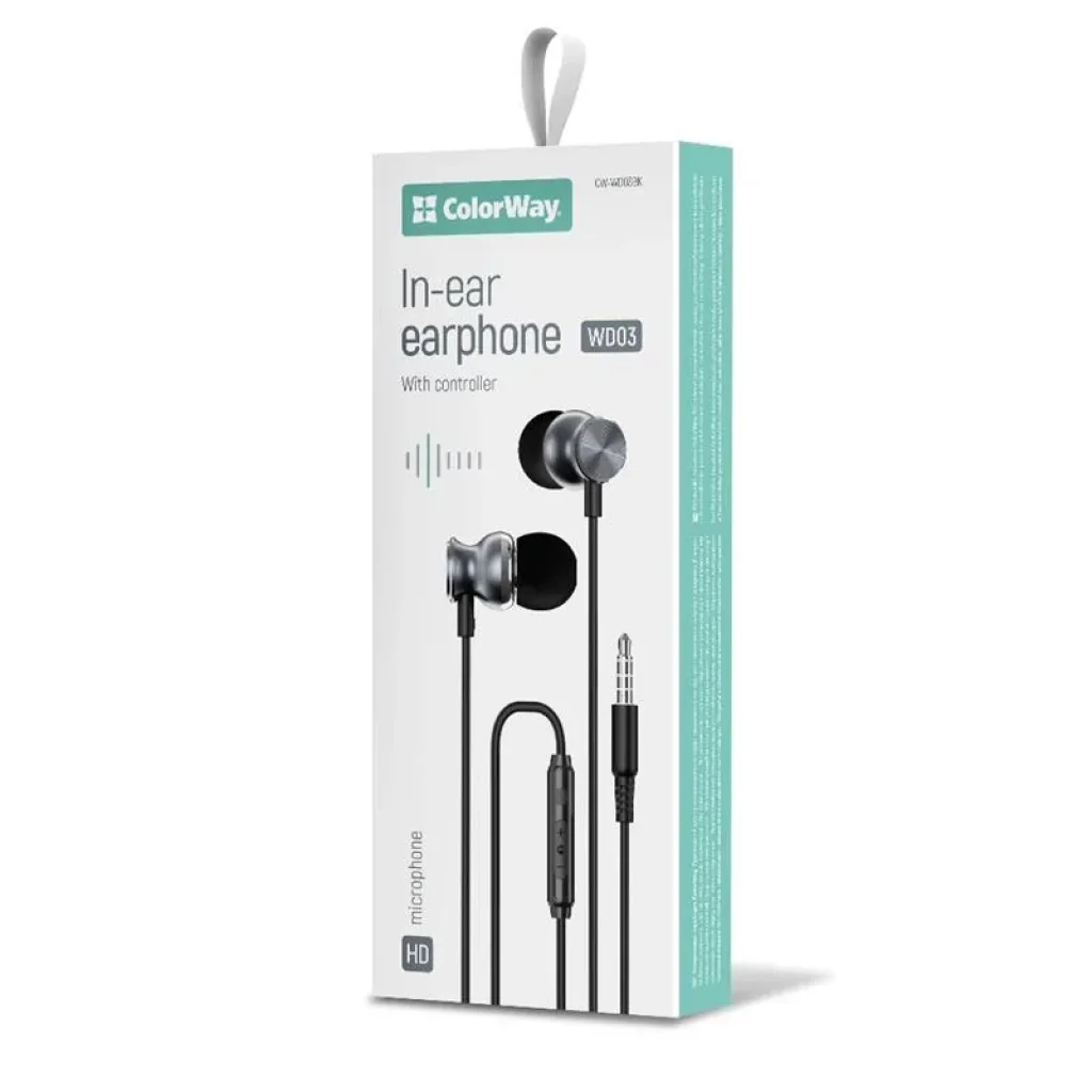 Гарнітура СolorWay 3.5 mm Wired Earphone UrbanBeat Black (CW-WD03BK) UA