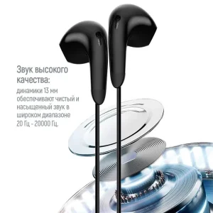 Гарнітура СolorWay 3.5 mm Wired Earphone Sound Wave Black (CW-WD04BK) UA