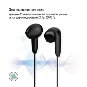 Гарнітура СolorWay 3.5 mm Wired Earphone Sound Wave Black (CW-WD04BK) UA
